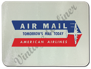 American Airlines Air Mail Sticker Glass Cutting Board