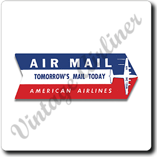 AA Air Mail Sticker Square Coaster