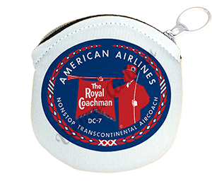 American Airlines 1950's Royal Coachman Round Coin Purse