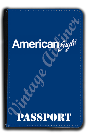 American Eagle Logo Blue Passport Case