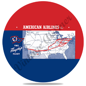 American Airlines Flagship Fleet Route Logo Round Coaster