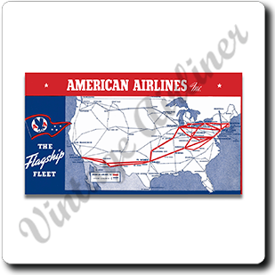 American Airlines Flagship Fleet Route Logo Square Coaster