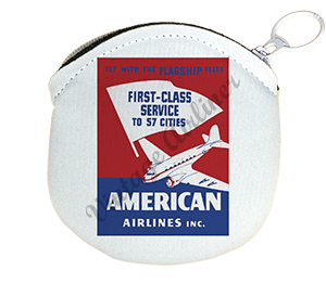 American Airlines DC-3 First Class Round Coin Purse