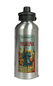 American Airlines Vacations Philadelphia Brochure Cover Aluminum Water Bottle