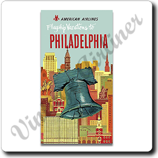 American Airlines Philadelphia AA Vacations Brochure Square Coaster