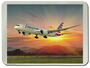 American Airlines 787 Glass Cutting Board