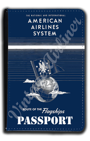 American Airlines 1937 Timetable Cover Passport Case