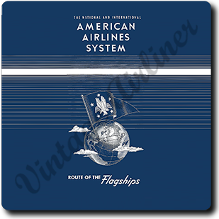 American Airlines 1937 Timetable Cover Square Coaster