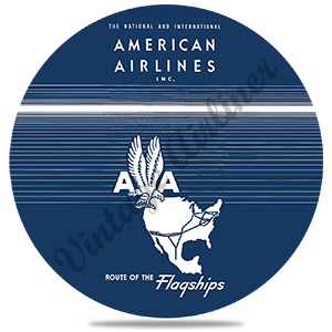 American Airlines 1940's Timetable Cover Round Coaster