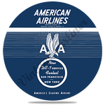 American Airlines 1940's Eagle Timetable Cover Round Coaster