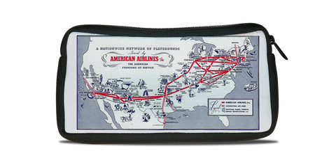 American Airlines 1930's Route Map Travel Pouch