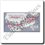 American Airlines 1930's Route Map Square Coaster