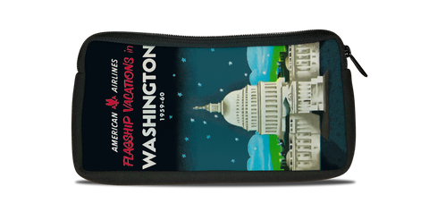 American Airlines Vacations Washington DC Brochure Cover Bag Sticker Travel Pouch