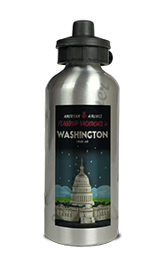 American Airlines Vacations Washington DC Brochure Cover Aluminum Water Bottle