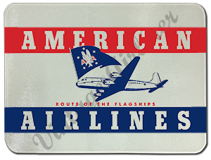 American Airlines DC6 Bag Sticker Glass Cutting Board
