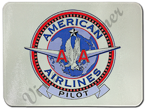 American Airlines Pilot Bag Sticker Glass Cutting Board