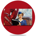 AA 1950's Flight Attendant Round Coaster