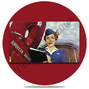 AA 1950's Flight Attendant Round Coaster
