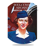 AA 1940's Flight Attendant Round Coaster