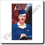 AA 1940's Flight Attendant Square Coaster