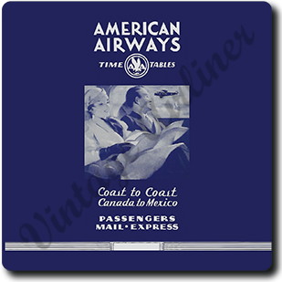 AA 1930's Blue Timetable Cover Square Coaster