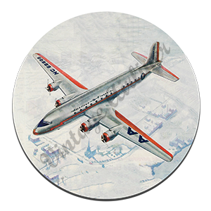 AA Flagship DC-6 Round Mousepad