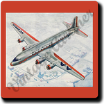 AA Flagship DC-6 Square Coaster