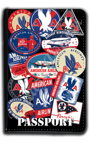 AA Travel Sticker Collage Passport Case
