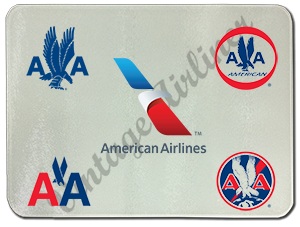 American Airlines Historical Logo's Glass Cutting Board