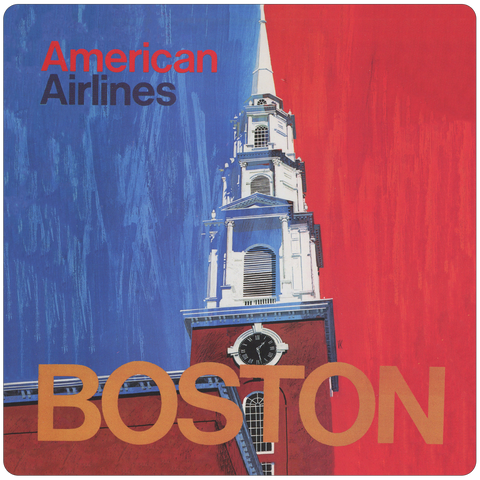 AA Boston Travel Poster Square Coaster