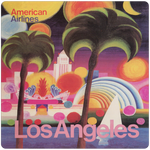 AA Los Angeles Travel Poster Square Coaster