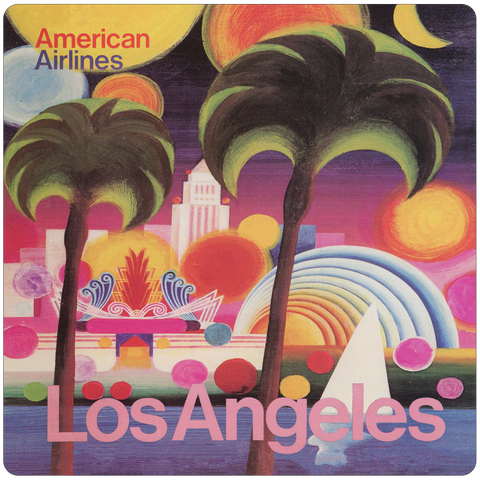 AA Los Angeles Travel Poster Square Coaster