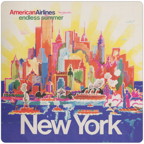 AA New York City Travel Poster Square Coaster