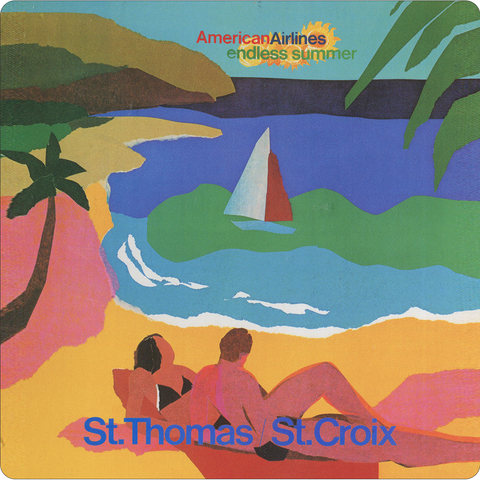 AA St. Thomas/St. Croix Travel Poster Square Coaster