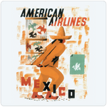 AA Mexico Travel Poster Square Coaster