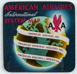 American Airlines Route Map Logo Square Coaster
