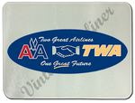 American Airlines/TWA Merger Glass Cutting Board