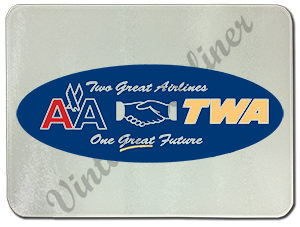 American Airlines/TWA Merger Glass Cutting Board