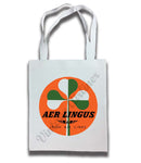 Aer Lingus Green & White Shamrock Tote Bag