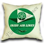 Aer Lingus Vintage 1950's Bag Sticker Linen Pillow Case Cover