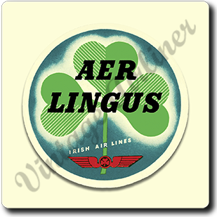 Aer Lingus Airlines Vintage Square Coaster