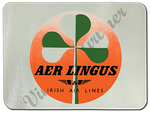 Aer Lingus Vintage Green and White Bag Sticker Glass Cutting Board