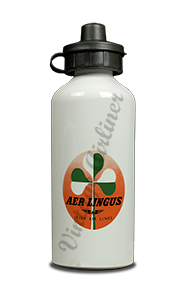 Aer Lingus Green and White Shamrock Aluminum Water Bottle