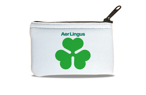 Aer Lingus Green Shamrock Logo Rectangular Coin Purse