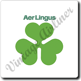 Aer Lingus Green Shamrock Logo Square Coaster