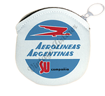 Aerolineas Argentinas 1960's Vintage Bag Sticker Round Coin Purse