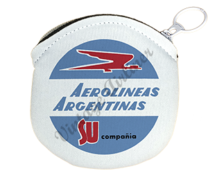 Aerolineas Argentinas 1960's Vintage Bag Sticker Round Coin Purse