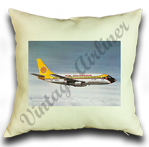 Air California Airplane Linen Pillow Case Cover