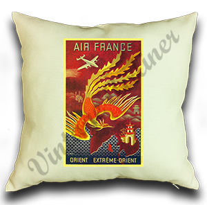 Air France Orient Cover Linen Pillow Case Cover