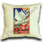 Air France Amérique du Nord Cover Linen Pillow Case Cover